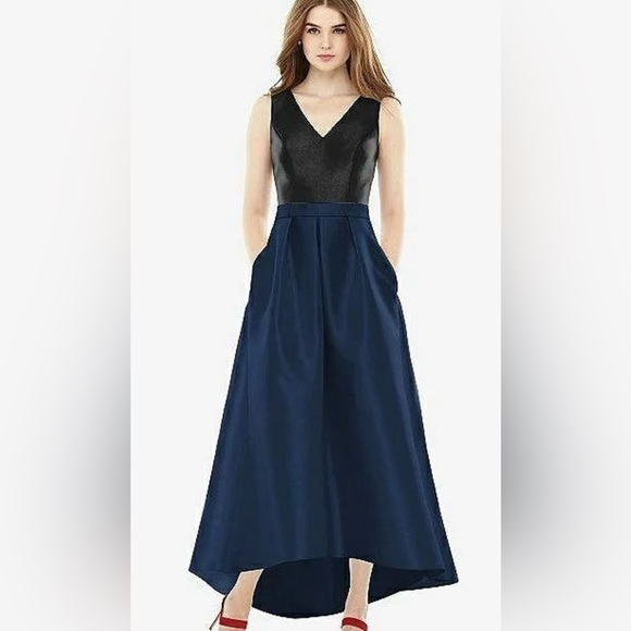 Alfred Sung Sleeveless High Low Dress - Picture 1 of 4